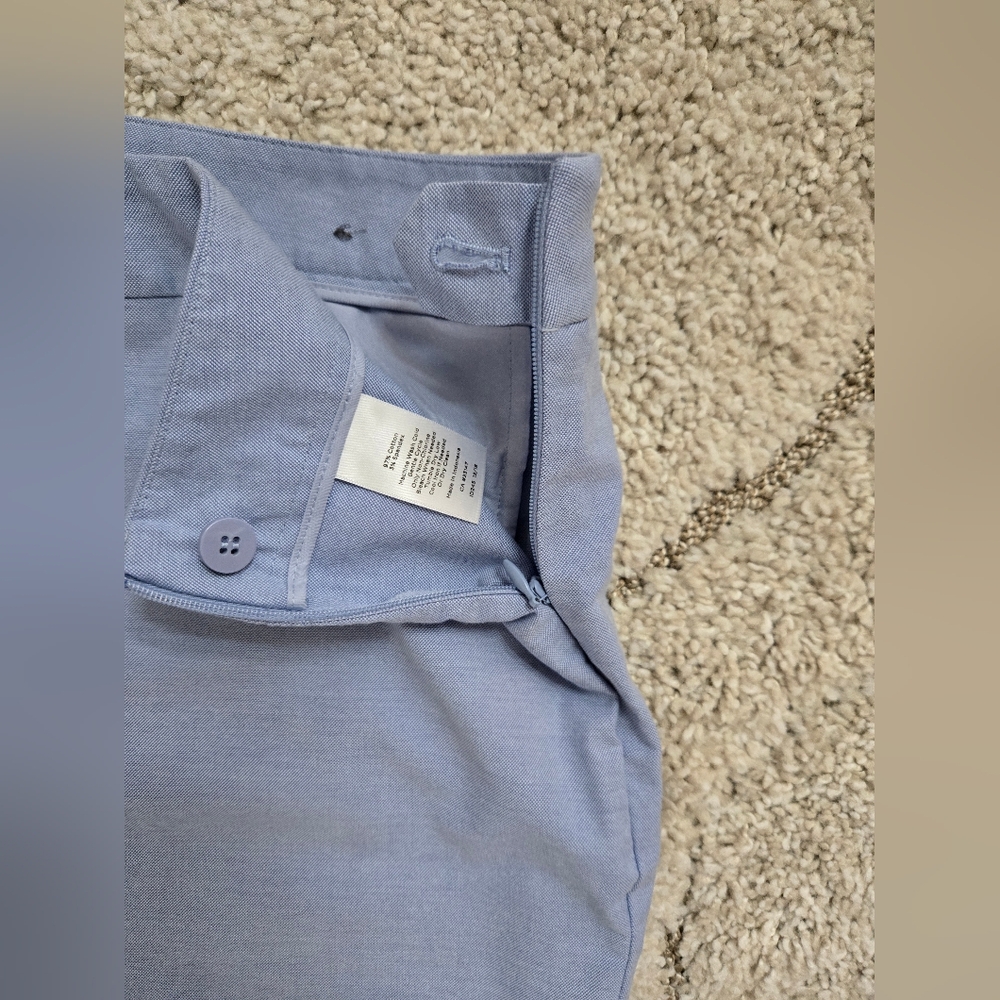 Talbot's Chatham Scallop-Hem Crops - Oxford Blue - Picture 6 of 9